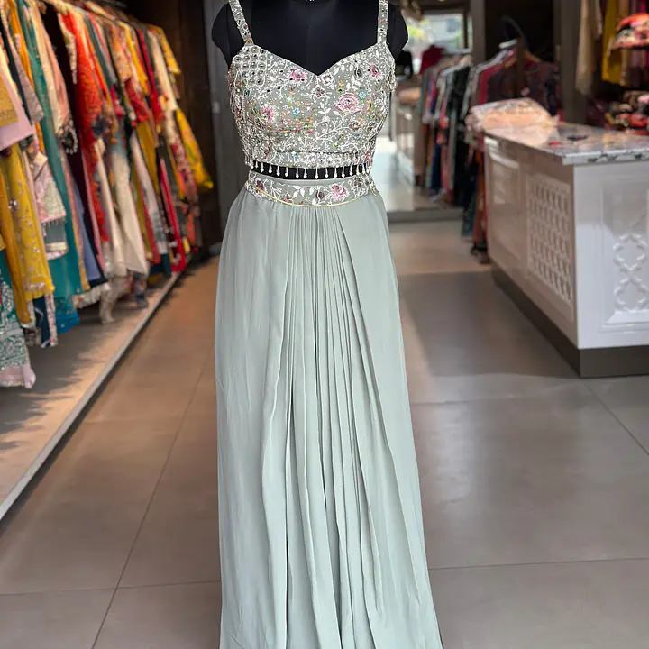 INDO-FUSION WITH SLIT SKIRT - Light grey - 42