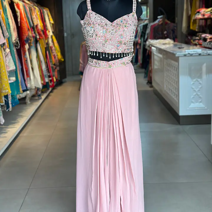 INDO-FUSION WITH SLIT SKIRT - Sea green - 42