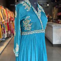 PURE CHINON GOWN IN HANDWORK - 40