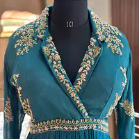 PURE CHINON GOWN IN HANDWORK - 42