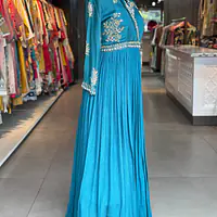 PURE CHINON GOWN IN HANDWORK - 44
