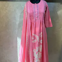 Anarkali Cotton Suit Set - PEACH - 42