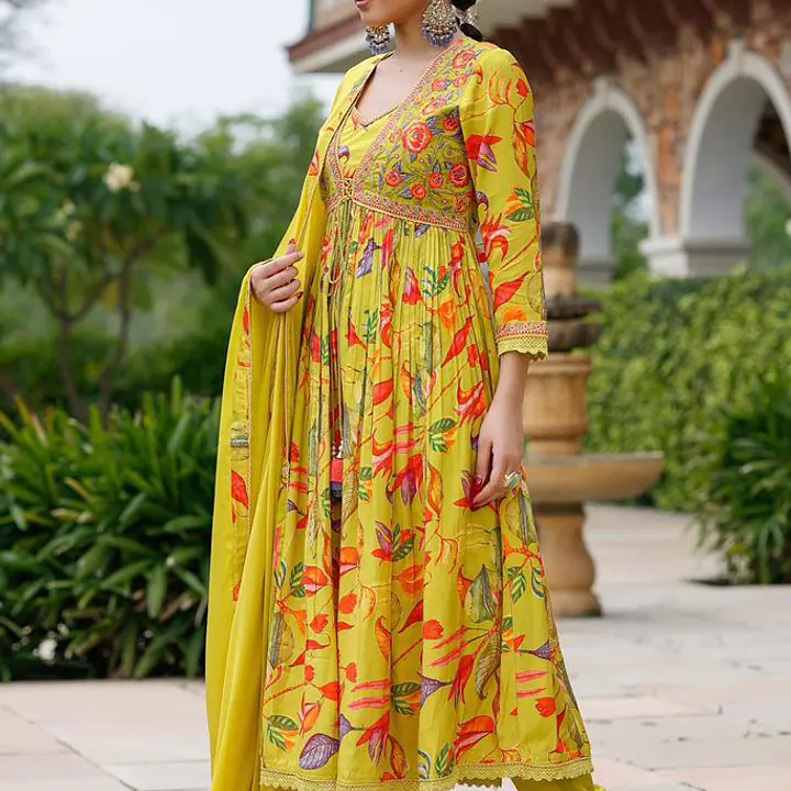 3 Piece Floral Jacket Suit