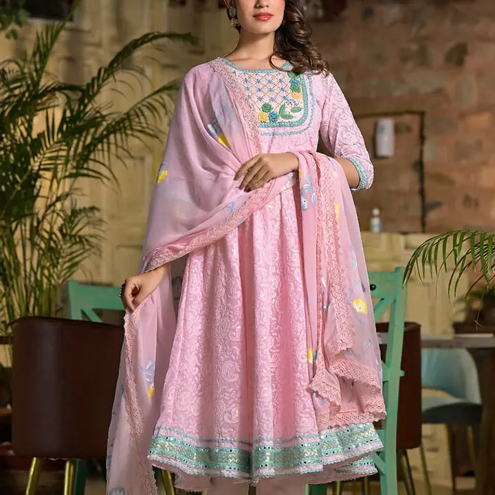 Three Piece Chikan Handwork Suit