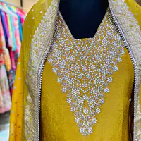 Pure Tissue Handwork Suit - Mustard - 44