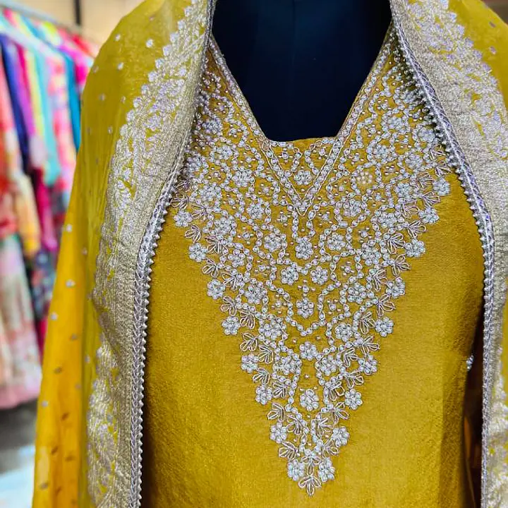 Pure Tissue Handwork Suit - Mustard - 44