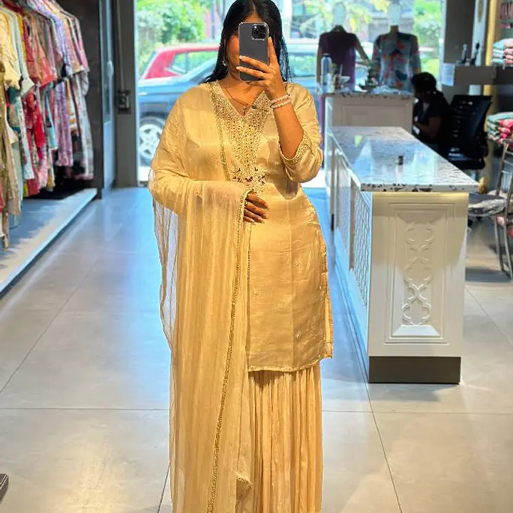 Pure Gajji Silk Sharara Set - CREAM - 40
