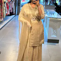 Pure Gajji Silk Sharara Set - CREAM - 42