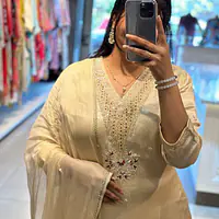Pure Gajji Silk Sharara Set - CREAM - 44