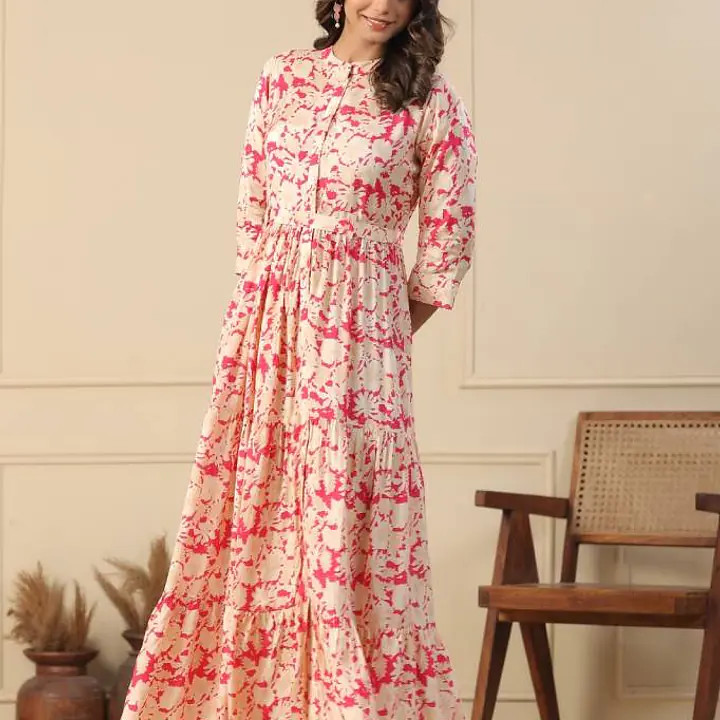 Pure Crep Long Gown - CREAM - 38