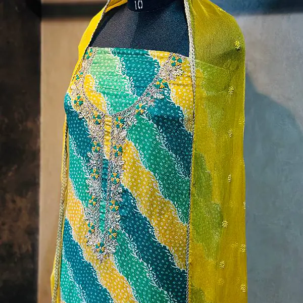 Pure Chinon Handwork Suit - Green