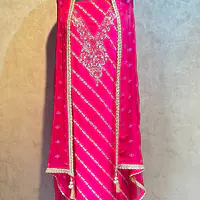 Pure Banarasi Silk Handwork Suit - Rani