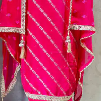 Pure Banarasi Silk Handwork Suit