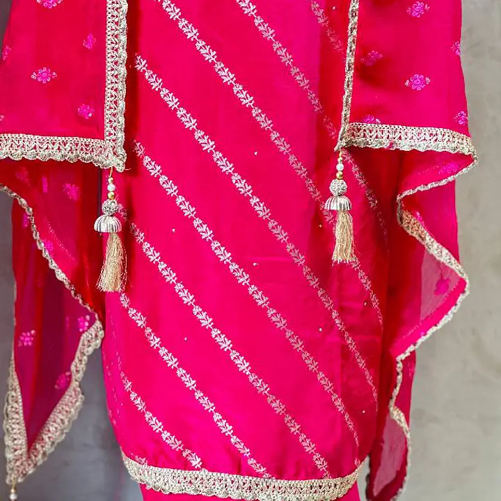 Pure Banarasi Silk Handwork Suit