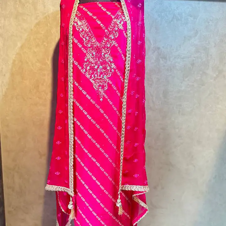 Pure Banarasi Silk Handwork Suit