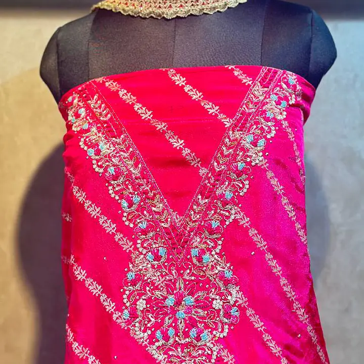 Pure Banarasi Silk Handwork Suit