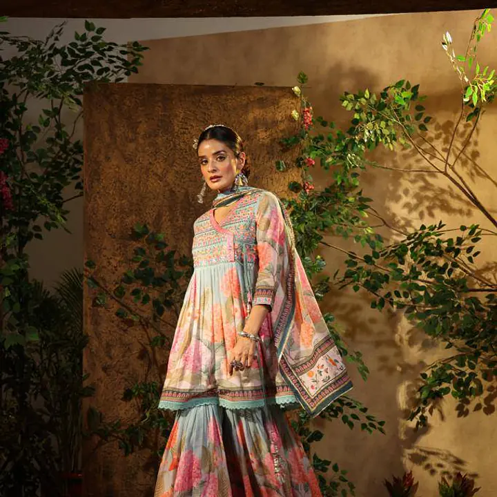Printed Sharara Set