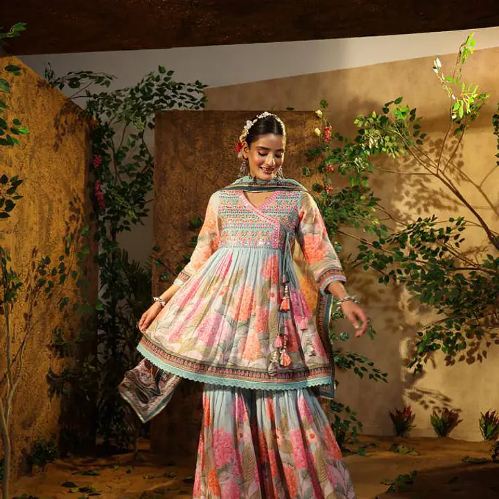 Printed Sharara Set