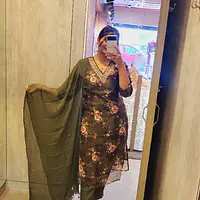 Organza Suit Set - Mehandi - 40