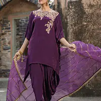 Kaftan Dhoti Set - Purple - 42