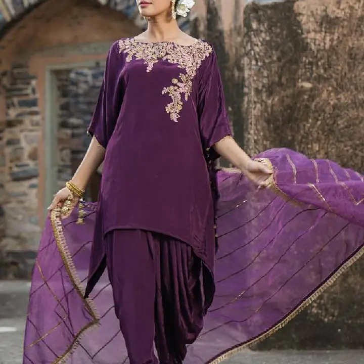 Kaftan Dhoti Set - Purple - 42