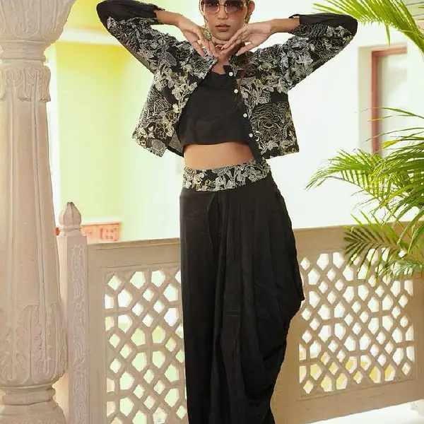 Indo-Fusion Co-Ord Set - Black - 36