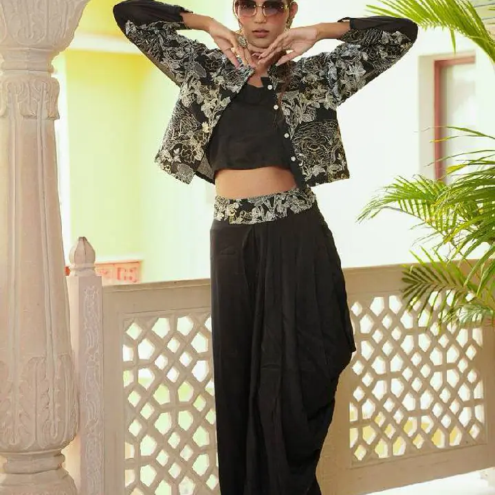 Indo-Fusion Co-Ord Set - Black - 36