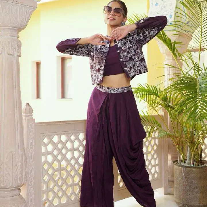 Indo-Fusion Co-Ord Set - Purple - 36