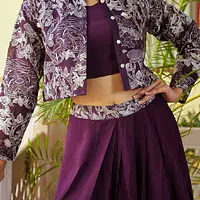 Indo-Fusion Co-Ord Set - Purple - 38