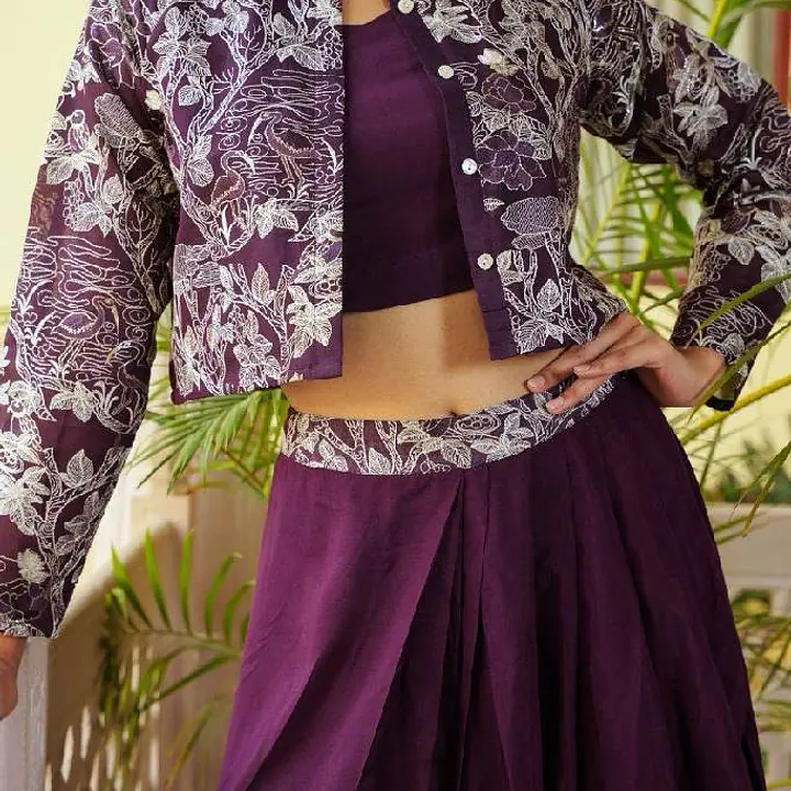 Indo-Fusion Co-Ord Set - Purple - 38