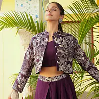 Indo-Fusion Co-Ord Set - Purple - 40