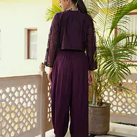 Indo-Fusion Co-Ord Set - Purple - 42