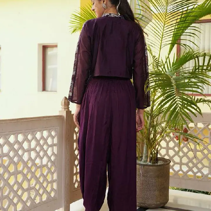 Indo-Fusion Co-Ord Set - Purple - 42