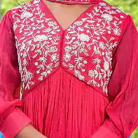 Handwork Long Gown Set - Pink - 38