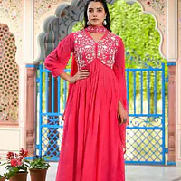 Handwork Long Gown Set
