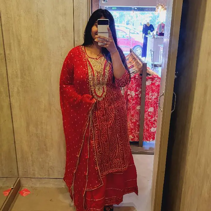 Handwork Bhandhej Shrara Suit