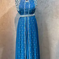 Drap Saree With Shurg - Peacock Colour - 44