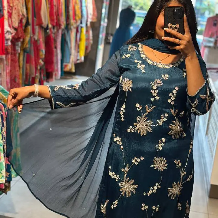 Chinon Handwork Plazo Set - Peacock Colour - 44